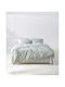 Kentia Loft Jinu Double Fitted Sheet Set 160x200+35cm Light Green - White (4pcs)