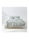 Kentia Jinu Single Fitted Sheet Set 90x200+35cm Light Green - White (3pcs)