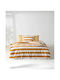 Kentia Vesus Iokasti Double Bed Sheet Set 240x270cm Mustard - White (4pcs)