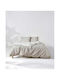 Kentia Loft Mary Double Bed Sheet Set 240x270cm Beige - White (4 pcs)