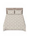 Comfort King Size Bed Sheet Set with 1 Pillowcase 260x220cm Beige (4 Pieces)