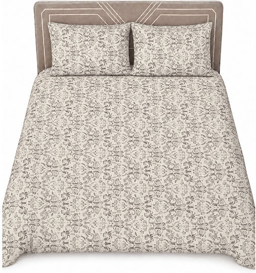 Comfort King Size Bed Sheet Set with 1 Pillowcase 260x220cm Beige (4 Pieces)