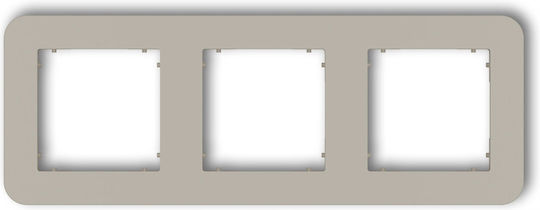 Mini Universal Triple Frame Rounded Plastic Taupe 60mrtz-3