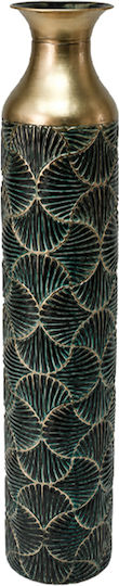 Trends Decorative Floor Vase Metallic Green Φ12xH61cm