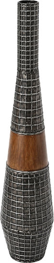 Trends Decorative Floor Vase Metallic Grey Φ12.7xH61cm