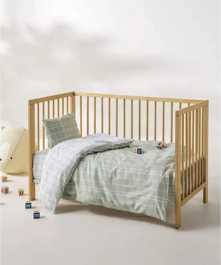 Kentia Jinu Cotton Baby Crib Sheets Set Green 120x170cm 3 Pieces