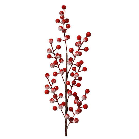 Decoris Ramură Decorativă de Crăciun cu Lungimea de 58 cm, Roșie