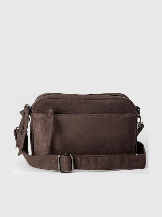 Damen-Crossbodytasche aus braunem Wildleder