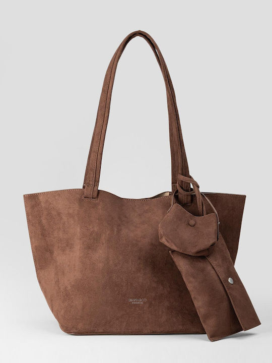 Damen-Tote aus braunem Wildleder