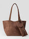 Damen-Tote aus braunem Wildleder