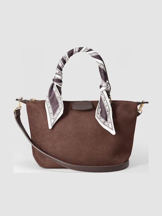 Damenhandtasche / Crossbody-Tasche aus braunem Wildleder