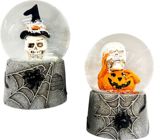 Halloween Snow Globe with Skeleton, Height 12cm