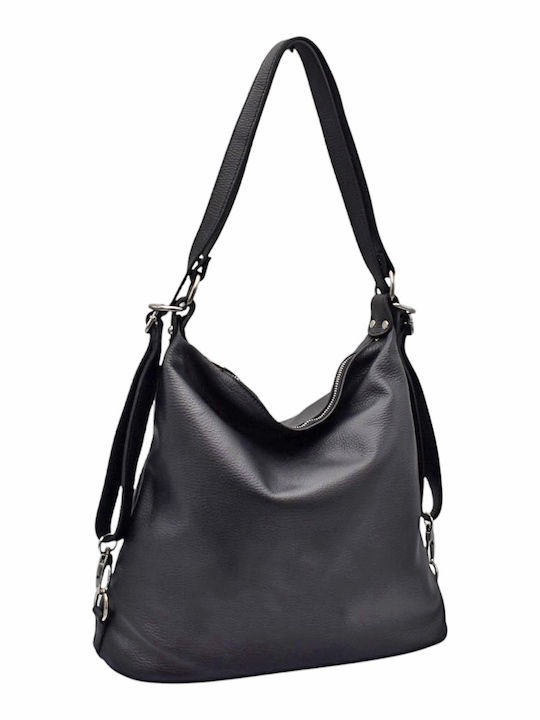 Set Geantă de Umăr / Rucsac / Poșetă Crossbody din Piele pentru Femei Neagră