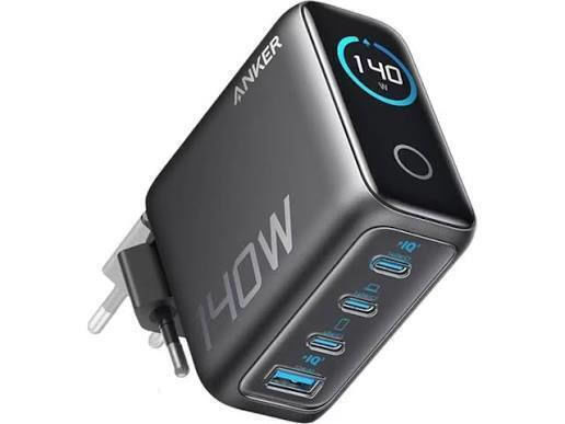Anker GaN Charger Without Cable with USB-A Port and 3 USB-C Ports 140W Power Delivery Black (A2697)
