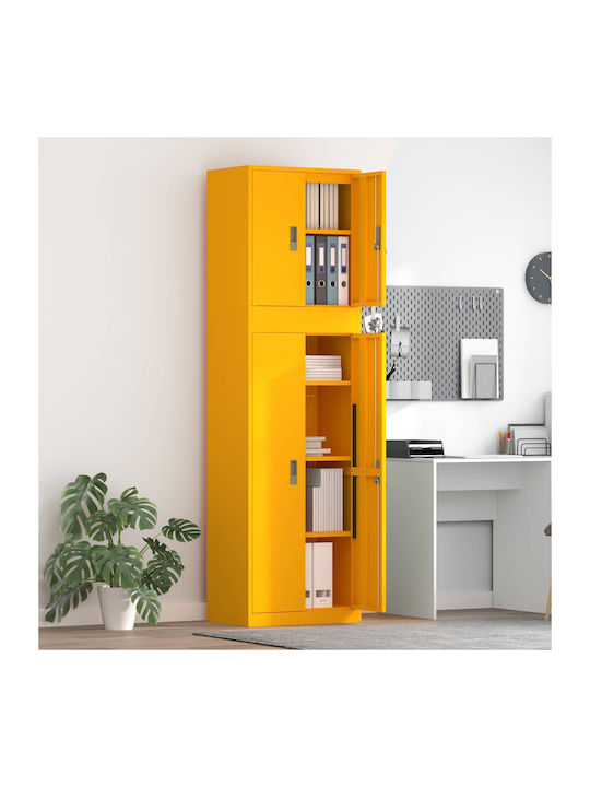 Büroschrank aus Metall und Glas mit Schloss Sen...