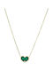 Rubini Necklace with a Heart Design in 14K Gold Green