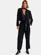 Women's Black Fabric Trousers
