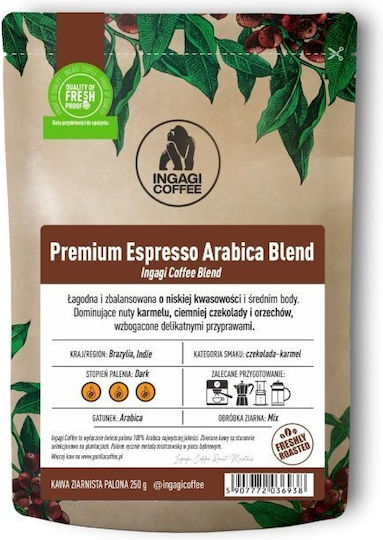 Ingagi Coffee Καφές Espresso Arabica σε Κόκκους 250gr