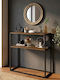 Metal Console Table Smoked Walnut GP041-0018.5 L90xW33.5xH90cm.