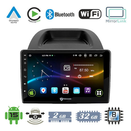 Vencore 3236-10008-0279b Android-Multimedia-Display 15 10,1" 9109a Mtk6762 Octa-Core 2 GB/32 GB IPS-Frontblende CarPlay Android Auto Rückfahrkamera-Unterstützung AHD Ford Ecosport 2018–2020 – Schwarz 3236-10008-0279b