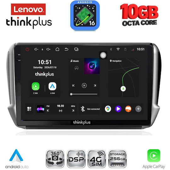 Lenovo Ltm 11508_cpa 10-Zoll-Multimedia-Tablet für Peugeot 208-2008, Modell 2012-2021