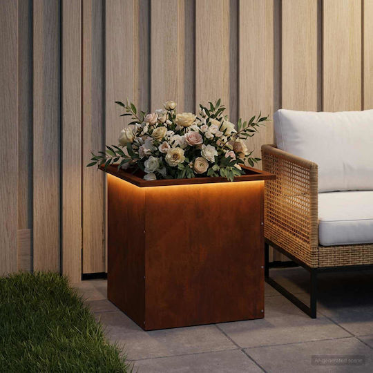 vidaXL Ζαρντινιέρα Μεταλλική Rusty 50x50x48εκ.