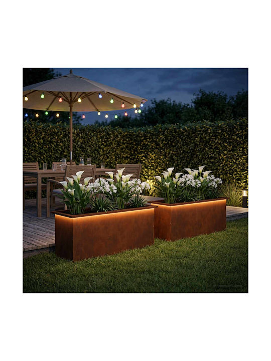vidaXL Set of 2 Metal Planter Boxes Rusty