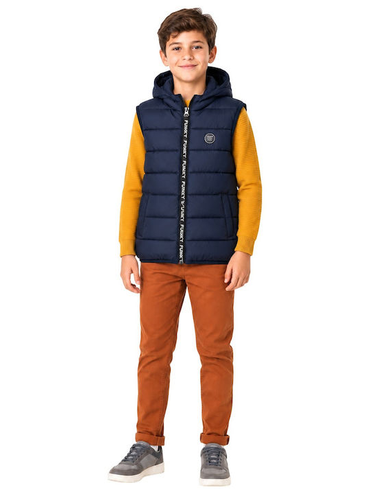 Funky Kids’ Quilted Sleeveless Short Hooded Jac...