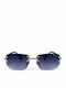 Unisex Sunglasses with Metallic Frame Navy / Silver Gradient