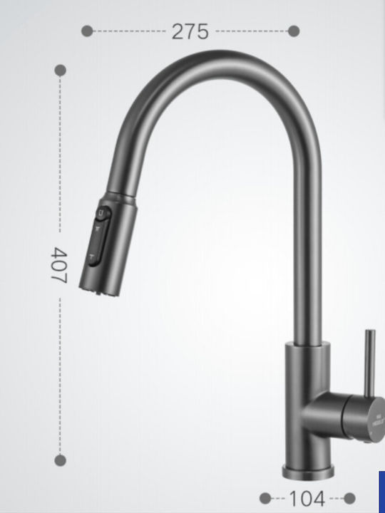 Higold Grey Counter-Mounted Kitchen Faucet