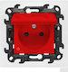 Kontakt-Simon Single Power Socket with Red Cover