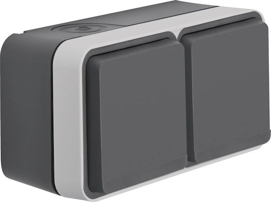 Schneider Electric Double Waterproof Grey Power Socket