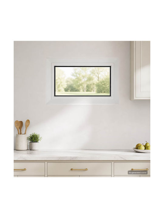 vidaXL Hinged PVC Window W50xH30cm