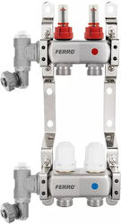 Ferro Stainless Steel 1/2-way Distributor F-comfort Thermostatic Valves Flow Meters Manual Air Vent Drain Valve Heating Domestic Hot Water Ferro Stainless Steel 1/2-way Distributor F-comfort Thermostatic Valves Flow Meters Manual Air Vent Drain Valve Heating Domestic Hot Water