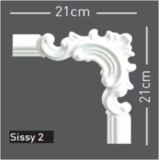 Sissy 2-Piece Polystyrene Styrofoam Corner Wall Decoration Set
