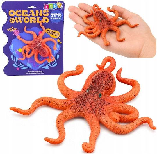 Leantoys Rubber Figure Octopus Stretchy Realistic Sea Animal 12cm