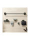 Set de Accesorii de Baie Montat pe Perete, Metalic, Negru, 6 Piese