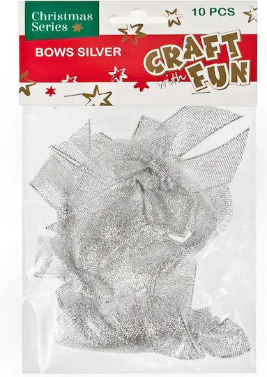 Craft with Fun Декоративни панделки за „Направи си сам“ проекти, сребристи, 10 бр.