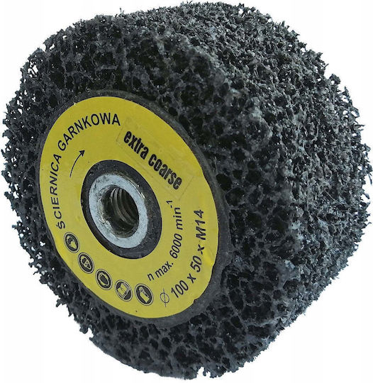 Glob Κυλινδρικός Τροχός Λείανσης 100x50mm Σπείρωμα M14 Σκληρό Αφρώδες Μη Υφασμένο Υλικό Κόκκωση 40