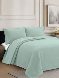 Sunshine Hotel Bedspread Queen Size L250xW240cm Turquoise