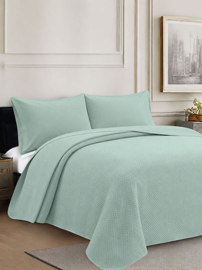 Sunshine Hotel Bedspread Queen Size L250xW240cm Turquoise