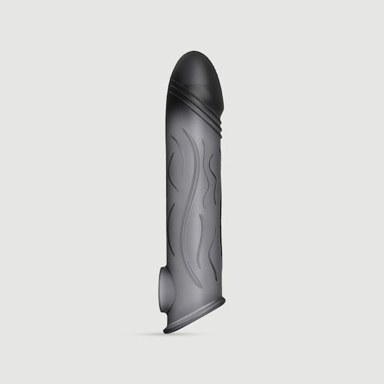 Elastische Penis-Silikonhülle Mit Erhabenen Adern Liquid Silicone Veined Penis Sleeve 15,7 Cm Schwarz
