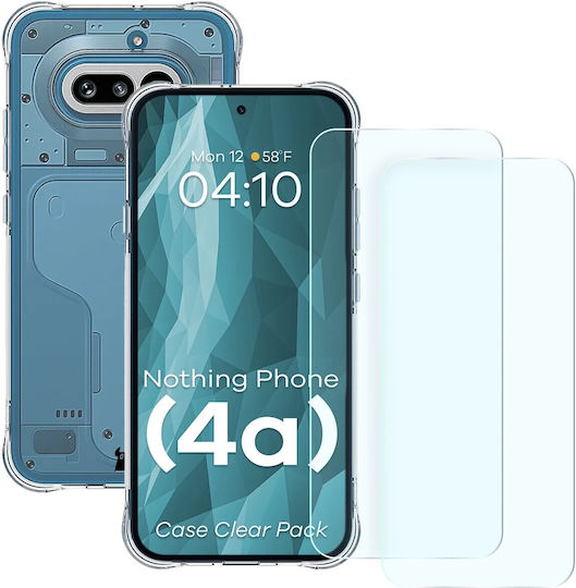 Bizonmobile Kit de Protecție 3-în-1 Clear Pack Bizon Salpa Case 2 Folii de Protecție Clear pentru Ecran Bizon Compatibile cu Nothing Phone 4a Transparente