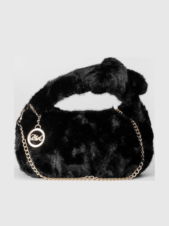 Schwarze Hobo-Damentasche aus Fell