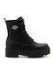 Luisa Flame Damen-Kampfstiefeletten mit mittelhohem Absatz Schwarz