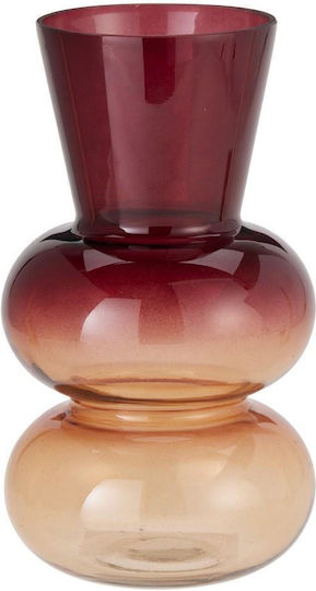 Koopman Red Glass Vase 14x14xH25cm