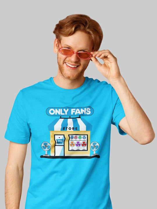 Tstudio Only Fans T-shirt Синя Памучна
