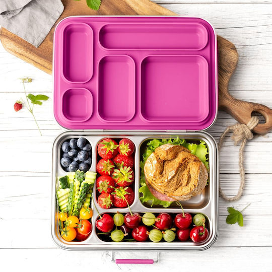 Lekkabox Recipient pentru Alimente din Inox Violet cu Compartimente Lekkabox Recipient pentru Alimente din Inox Violet cu Compartimente