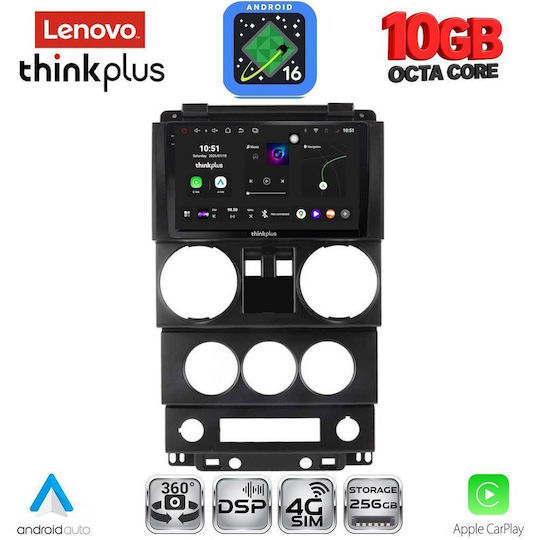 Lenovo Auto-Audiosystem für BMW X2 / X6 Jeep Wrangler 2006–2011 (Bluetooth/USB/WiFi/GPS/Apple CarPlay/Android Auto) mit 9-Zoll-Touchscreen