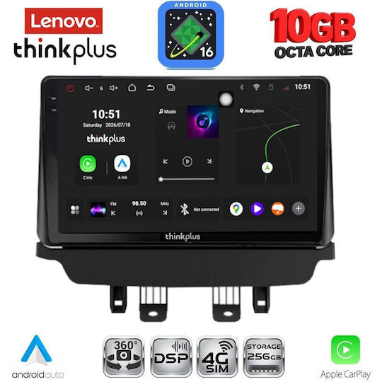 Lenovo Auto-Audiosystem für BMW X2 / X6 Mazda 2 2014–2023 (Bluetooth/USB/WiFi/GPS/Apple CarPlay/Android Auto) mit 9" Touchscreen